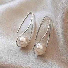  1 Pair Elegant Pearl Earrings 1 Pair of Geometric Simple Fashion Daily Women