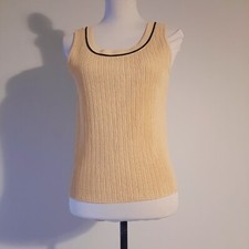 St. John Ribbed Knit Sweater Butter Yellow Size Small