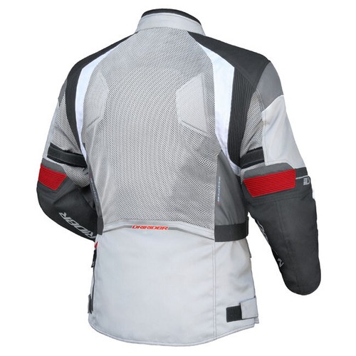 SMALL DRIRIDER Mens APEX 4 AIRFLOW Motorbike JACKET Sports Touring Grey white - Picture 2 of 4