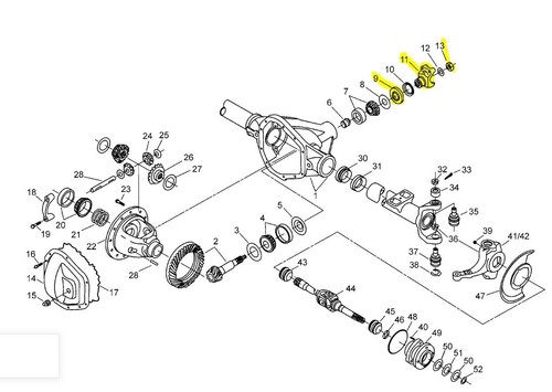 1998-2001 Ford F250 F350 4x4 Front Dana 50 Front OEM Pinion Yoke Kit 3-4-13761-1 - Picture 2 of 9