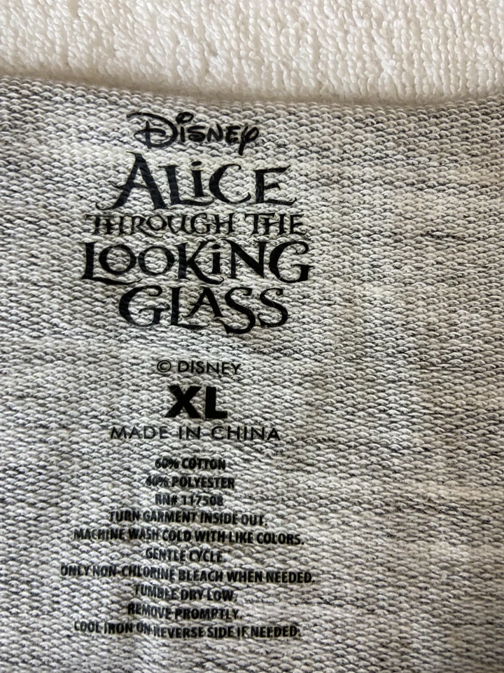 Sudadera Disney Alicia a través del espejo Don’t Be Late gris mediano talla XL Foto 3 de 4