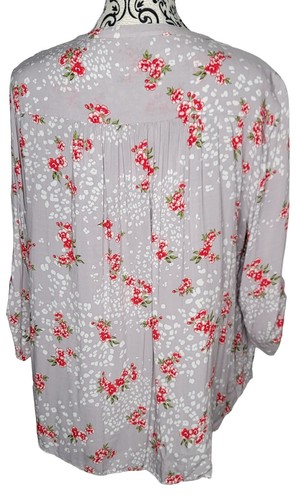 Torrid Womens Harper Leopard Floral Challis Blouse Plus Size 1X Gray - Picture 5 of 8