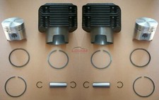 Cilindri in ghisa (2 pz) mm 77 + 2 pistoni completi di segmenti per Fiat 126 c.c