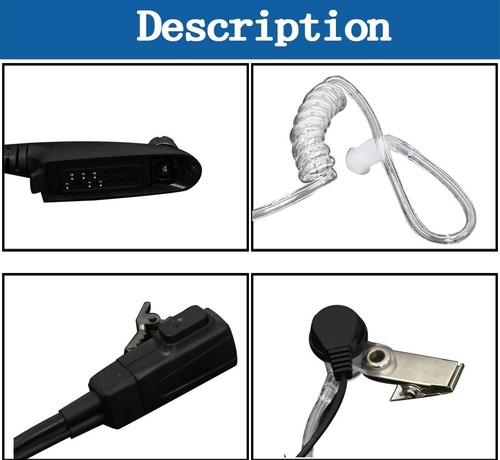 Słuchawki douszne do Motorola GP328 GP338 GP380 PTX760 HT750 Walkie Talkie - Zdjęcie 7 z 7