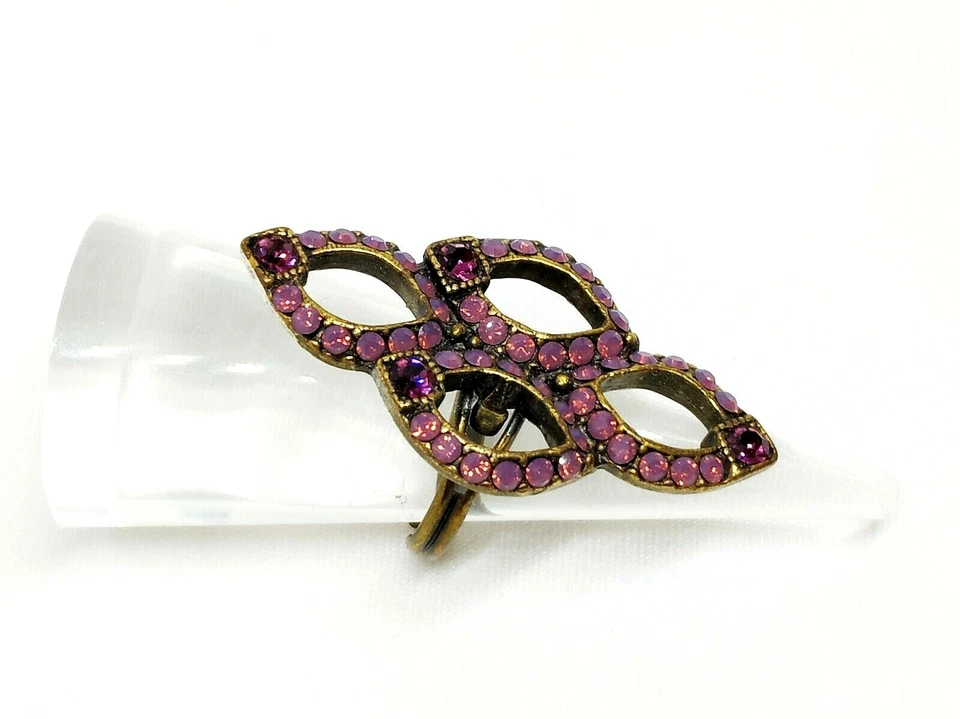 Precioso Anillo Michal Negrin Cristal Púrpura Claro Talla Única Ajustable. Foto 2 de 4