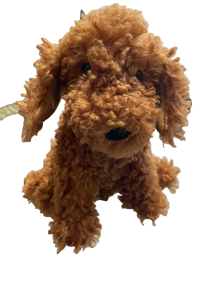 Jellycat COOPER DOODLE DOG Fluffy Plush Toy Rare Brown Curly Puppy Pet Tag - Image 2 of 4