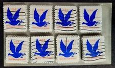 USA, SCOTT # 2877, USED LOT OF 100 MAKE-UP RATE LIGHT BLUE DOVE, GOOD CONDITION