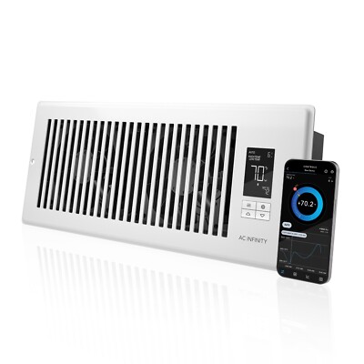 AIRTAP T4 White, Quiet Register Booster Fan 4 x 12 , Improves Heating/Cooling