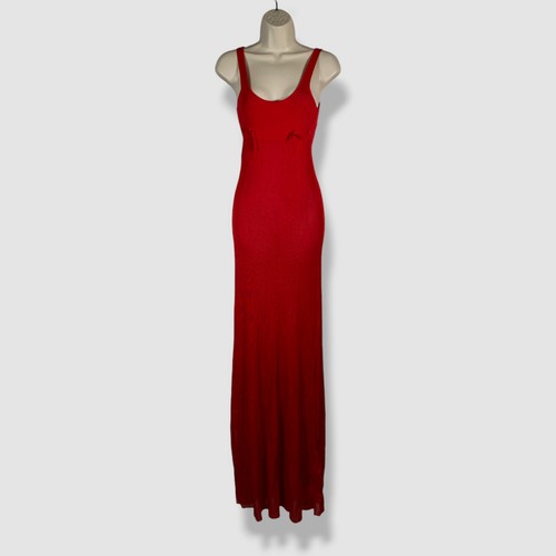 Jacquemus Women's Red Rib-Knit D-Ring Belt La Robe Maille Tank Dress Size 38