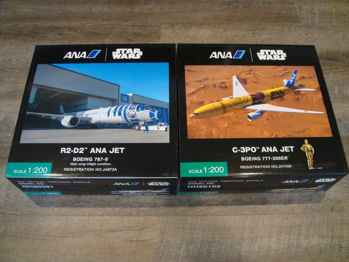 1/200 Hogan ANA x STAR WARS Official B787-9 R2D2 + B777-200ER C3PO Combo Set