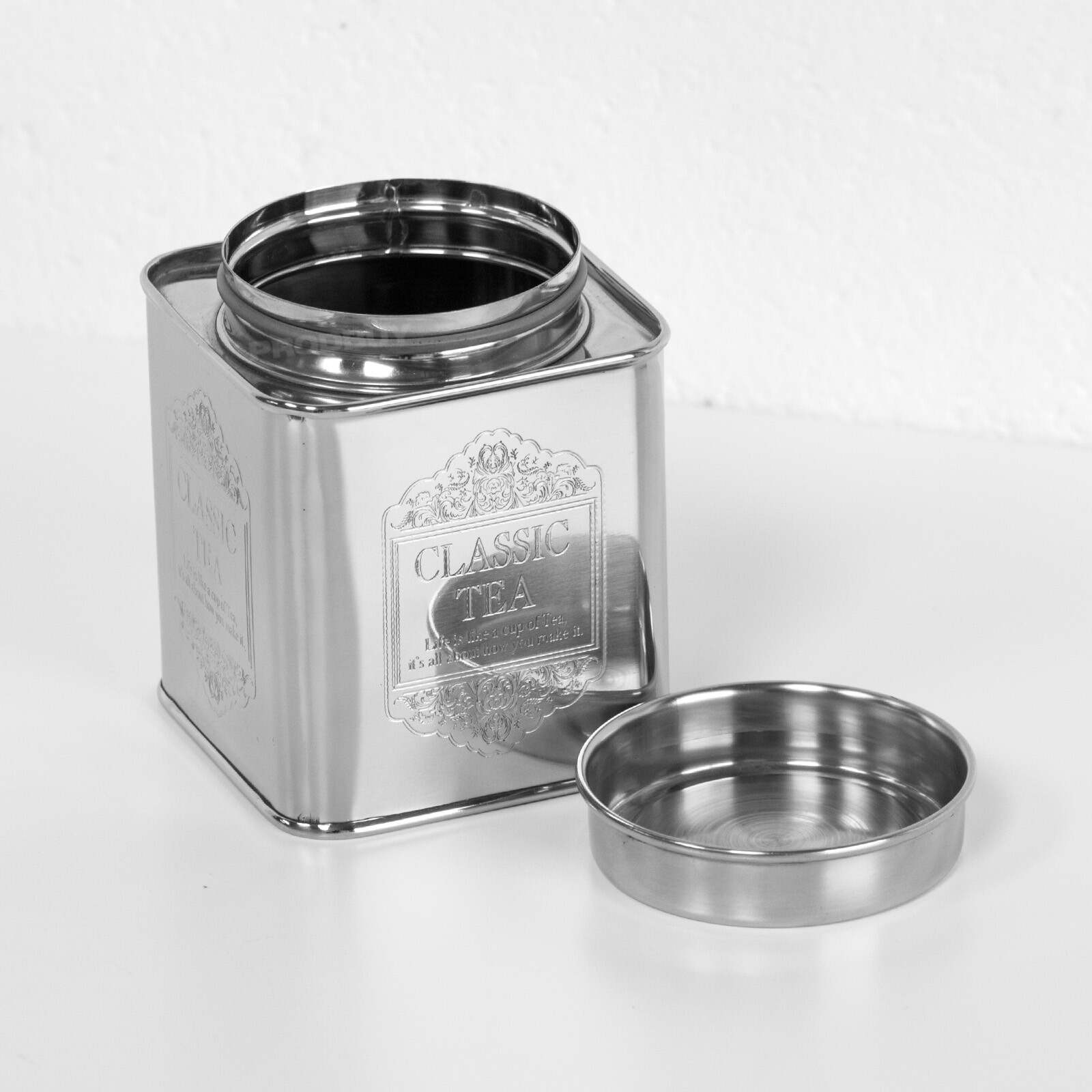 Vintage Silver Coloured Tea Coffee Sugar Canisters Storage Jars