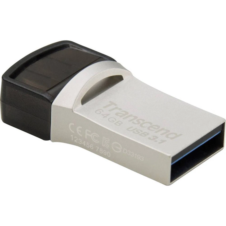 Transcend JetFlash® 890 Memoria ausiliaria USB per Smartphone e Tablet Argento - Immagine 4 di 4