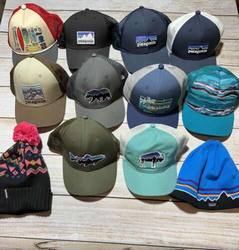 Patagonia Hat Lot Of 12 Outdoor Mesh SnapBack Hat Beanie Hiking Pataloha - Picture 2 of 6