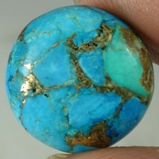 Natural Sky Blue Copper Turquoise Round Cabochon Gemstones 10.85Cts 16x 16x 06mm