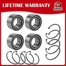 Front & Rear Wheel Bearing Kit & 4 Rings for Polaris RZR XP 4 Turbo 4 900 1000