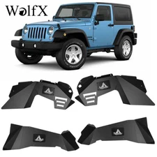 4PCS Steel Front+Rear Inner Fender Liners Set For 2007-2018 Jeep Wrangler JK Kit
