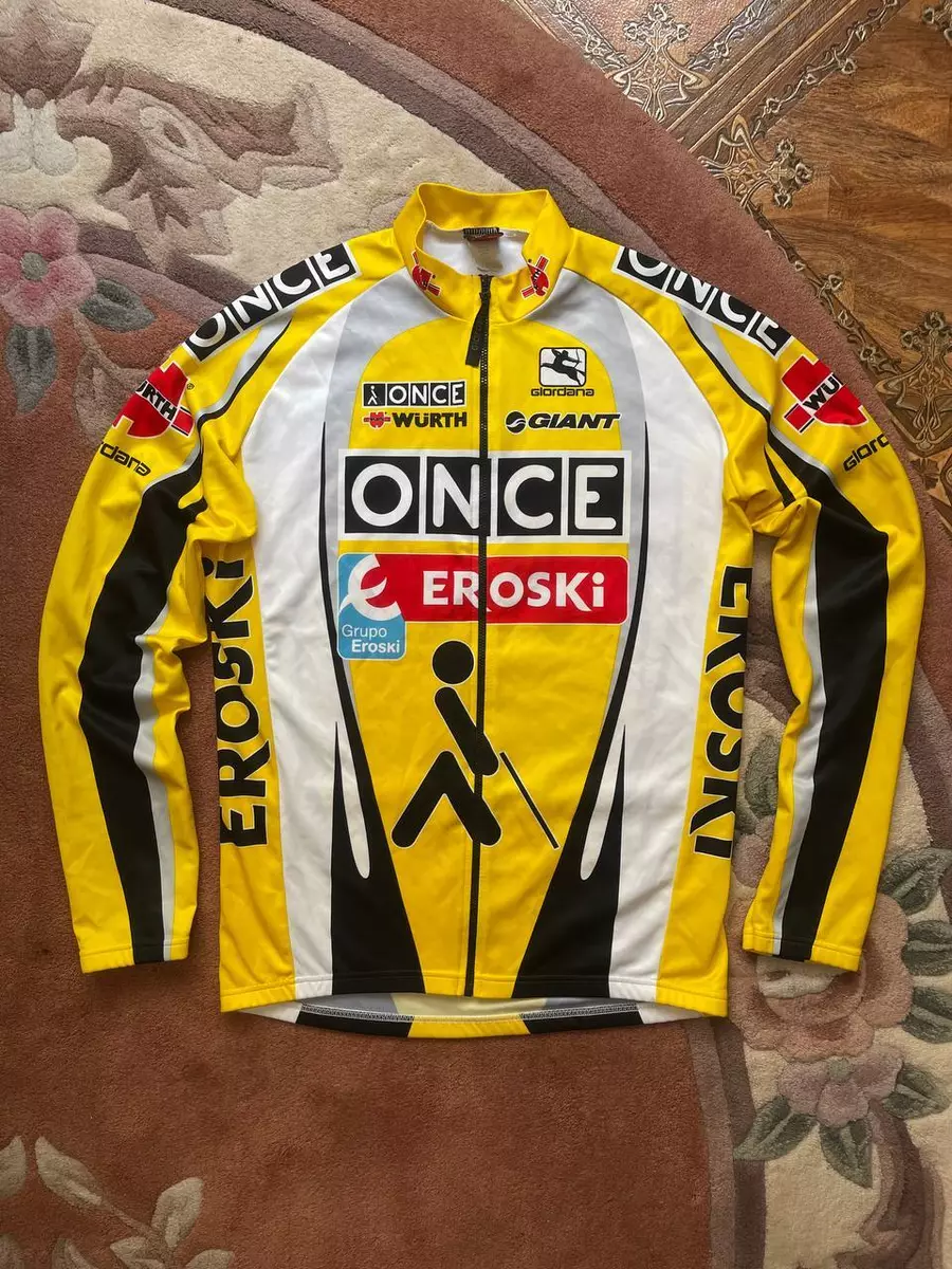 Once Eroski Giordana Yellow Full Long Sleeve Cycling Jersey