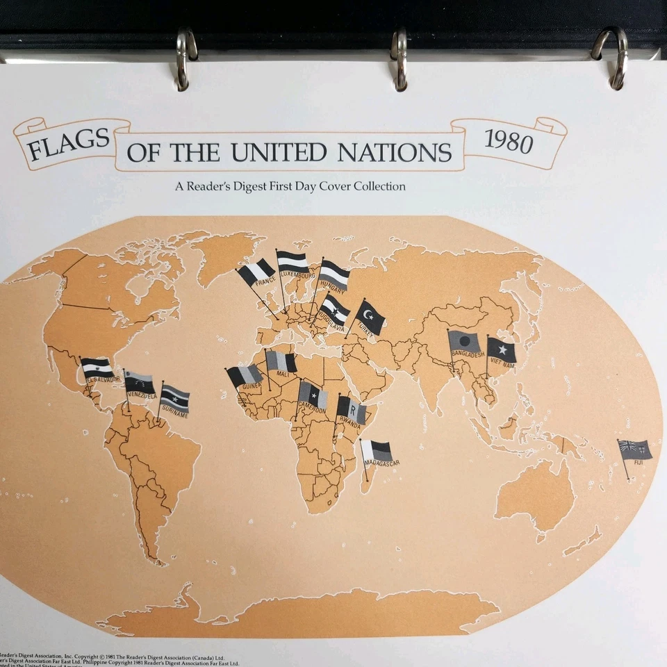 First Day Of Issue Stamps Flags Of The United Nations 1980s Set 64  Envelopes  - Image 3 of 4
