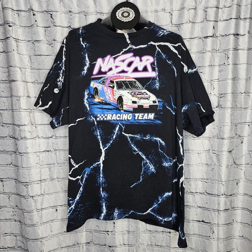 Men’s NASCAR Racing Team T Shirt Size XXL Blue Lightning | eBay
