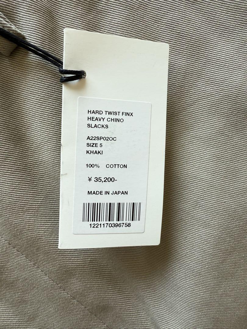 Auralee 22SS Heavy Chino Slacks 5 Khaki 100% Cotton New Auralee 22SS Heavy Chino Slacks 5 Khaki 100% Cotton New