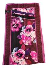 NWT White House Black Market Floral Oblong Shawl Scarf Wrap Purple Cabernet $79