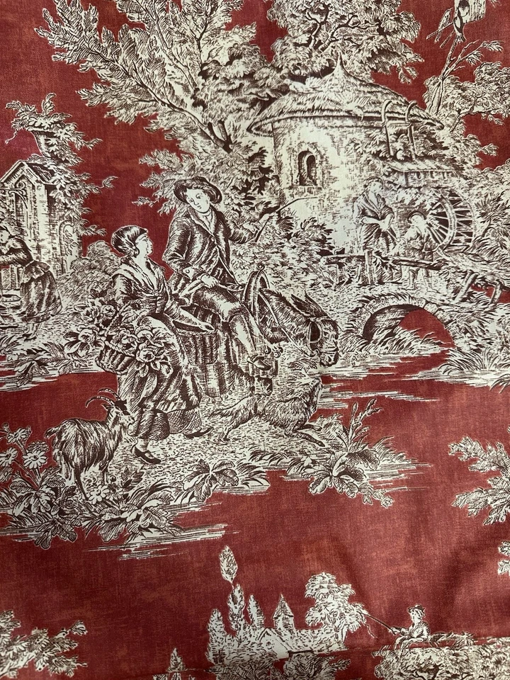 6 Yards Waverly Vintage Fabric Chelsea Wellington Romantic Toile  Cotton - Image 2 of 4