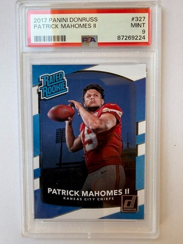 2017 Panini Donruss - Rated Rookie Patrick Mahomes II #327 (RC) PSA 9