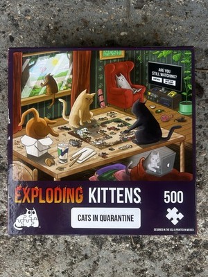 Exploding Kittens Puzzle Neuheit Katzen Hunde illustrierte Bilder 500 Teile