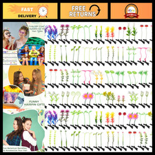 100 Pcs Rave Hair Clips - Colorful Bean Sprout Design, Mixed Styles for Festival
