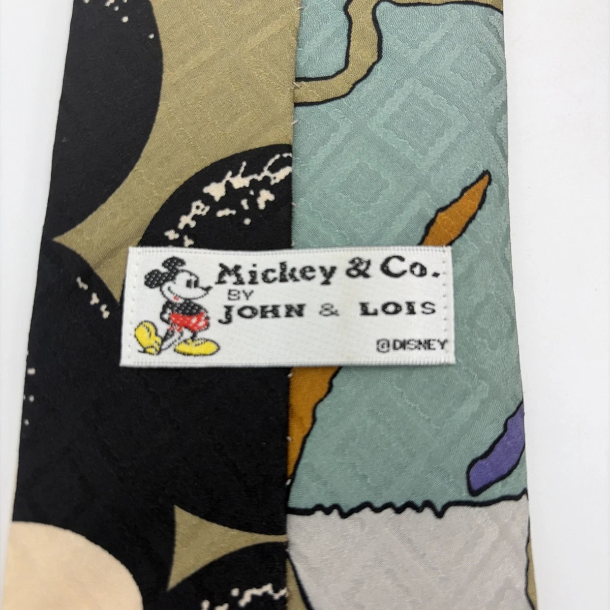 John & Lois Mickey Mouse licensed Disney silk tie