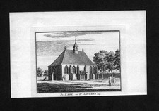 1750 - Sint Laurens Middelburg Zeeland Copper Engraving Holland Map