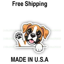 Peeking Boxer Vinyl Decal Sticker Dog Puppy Pet Peeker B