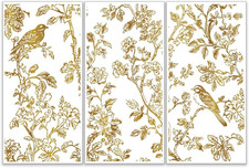 3pcs/Set Flowers Rub on Transfers for Furniture and Crafts 6x12 inch Birds Pl...