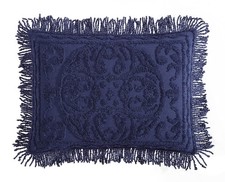 Beatrice Home Fashions Medallion Chenille Bedspread King Sham Navy Plush Soft