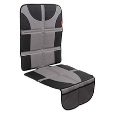 Car Seat Protector for Baby Car Seat - Thick Padding, 2 Mesh Storage Gray