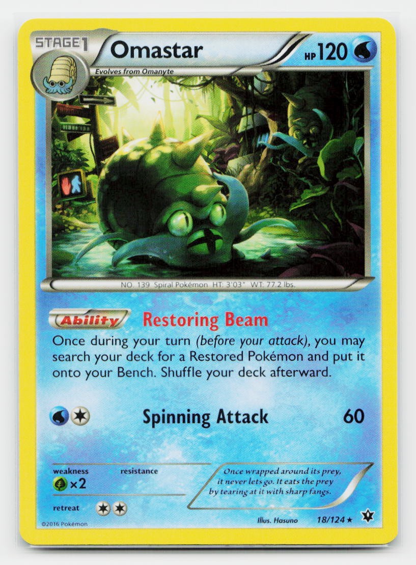 Omastar Rare XY - Fates Collide 18/124 Pokemon TCG