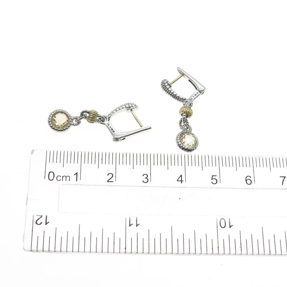 Pendientes colgantes JUDITH RIPKA de plata de ley 925 de oro de 18 quilates de citrino real Foto 3 de 4