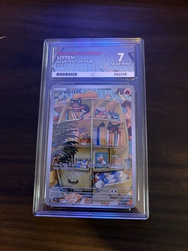 Pokemon TCG - ACE Grading 7 Litten 167/162 – Illustration Rare – Temporal Forces