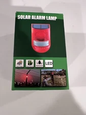 Solar Powered LED Alarm Lamp Outdoor Warning Security Flashing Light Waterproof