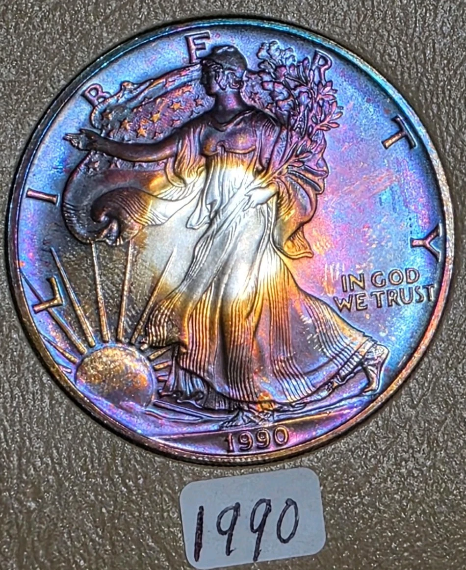 1991レインボートーンシルバーアメリカンイーグル American Eagle Uncertified 1990 Silver Bullion Coins for sale | eBay