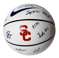 2025-2026 USC TROJANS TEAM SIGNED LOGO BASKETBALL COA ERIC MUSSELMAN AUTO RICE