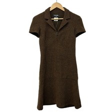 CHANEL P09342 Dark Brown Black Women's Dress