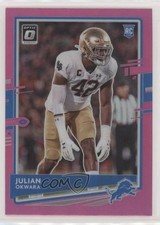 2020 Panini Donruss Optic Rookies Pink Prizm Julian Okwara #144 0e3w