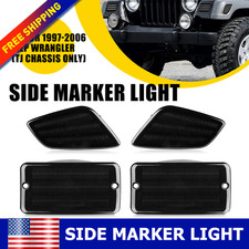 Fit 1997-2006 Jeep TJ Wrangler Smoke Signal Bumper Lights+Side Marker Lamp 97-06