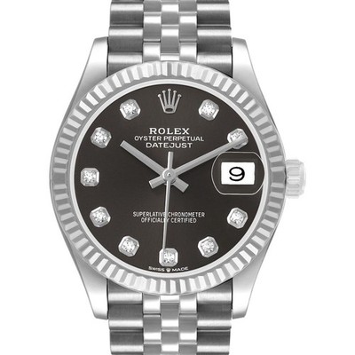 Rolex Datejust Midsize 31 Steel White Gold Diamond Watch 278274