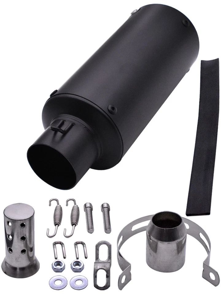 Tubo silenciador de escape universal 51 mm punta trasera con tira reflectante Foto 3 de 4