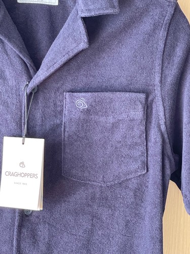 Brand New Tag Craghoppers French Terry Navy Blue Short Sleeve Shirt Size S EU48 - Picture 6 of 18