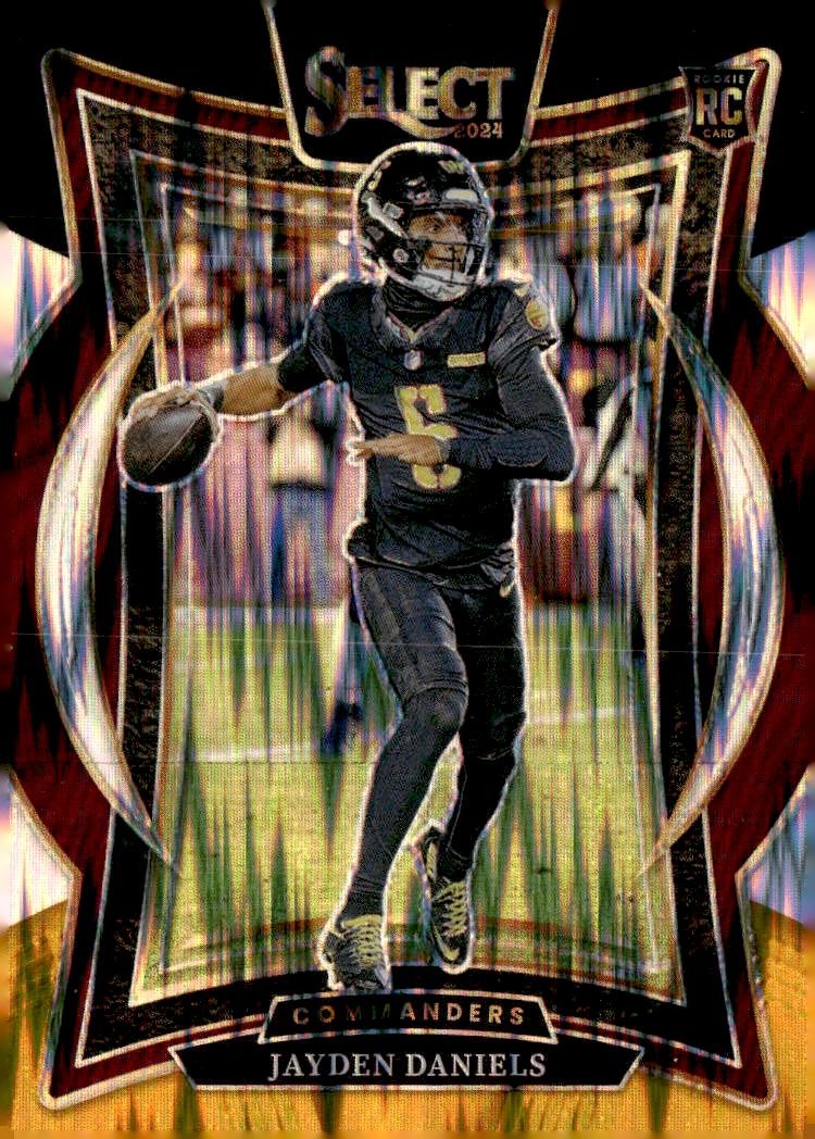 2024 Panini Select #26 Jayden Daniels Black & Gold Prizm Shock Rookie