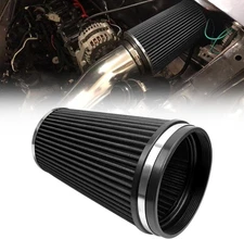 152mm 6" High Flow Round Tapered Cone Closed-Top Washable Clamp-On Dry Air Filte