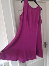 Monsoon Plus Size 22 Dress Magenta Pink Party Frock Knee Length Lined Zip Back